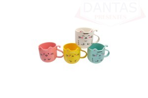 Caneca Sortida de plástico de gatinho 8,5cm - Dantas