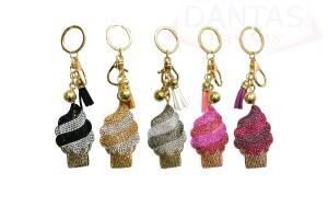 Chaveiro Sorvete com Argola e Corrente de Metal - Dantas