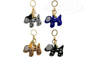 Chaveiro Cachorro com Argola e Corrente de Metal - Dantas