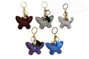 Chaveiro Borboleta com Argola e Corrente de Metal - Dantas