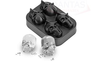 FORMA PARA GELO DE SILICONE 4 ESFERA CAVEIRA