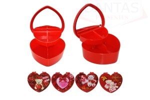 Porta Joias Coração Vermelho 12x13,5cm - Dantas