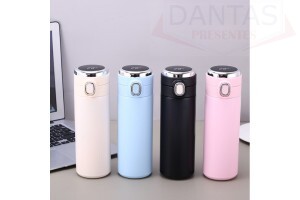 Garrafa Térmica Com Marcador de Temperatura na Tampa 400ml