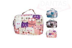 Necessaire Retangula Estampa de Gatinho - Dantas