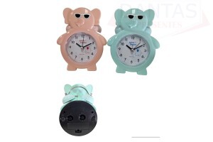 Relogio de mesa de plástico elefante 14,5cm - Dantas