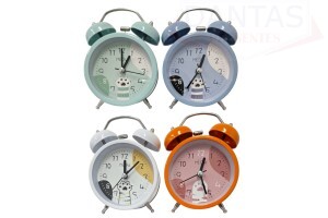 Relógio despertador de mesa patinha de gato 13cm - Dantas