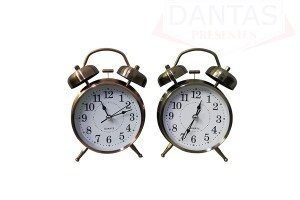 Relógio Despertador de Mesa de Metal 17cm - Dantas