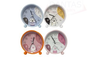 Relógio despertador patinha de gato 12cm - Dantas