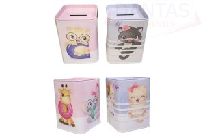 Cofre quadrado de metal infantil 12,5cm - Dantas