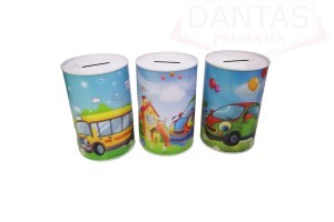 Cofre de metal redodndo infantil 12,5cm - Dantas