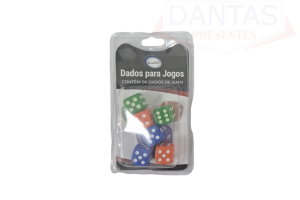 KIT DADOS PARA JOGOS ( 16MM 6 PECAS) DE PLASTICO PS