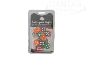 KIT DADOS PARA JOGOS (14MM 9 PECAS ) DE PLASTICO PS