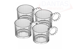 CJ 4 XICARAS DE VIDRO CLASSIC 100ML