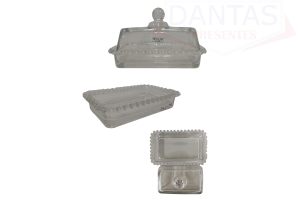MANTEIGUEIRA CRISTAL DE CHUMBO C/TAMPA PEARL 17X10,5X10CM