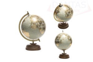 GLOBO DECORATIVO DE PLASTICO E MADEIRA 12CM X 20CM X 30CM