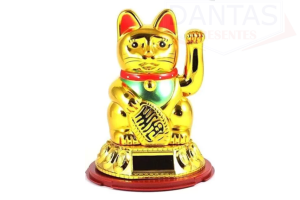 ENFEITE DE MESA EM PLASTICO FORMATO GATO 12cm