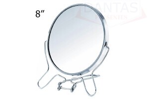 ESPELHO DE VIDRO NO FORMATO REDONDO  COM DIAMETRO DE 8 POLEGADAS