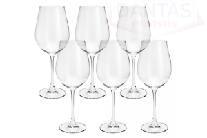 CJ 6 TAÇAS CRISTAL ECOLOGICO (LIVRE DE CHUMBO) P/VINHO BRANCO COLUMBA 400ML