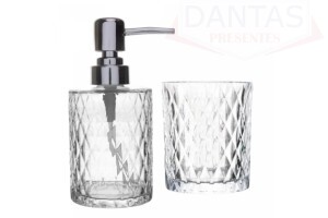 CJ 2 PEÇAS PARA BANHEIRO DE VIDRO DIAMOND