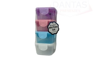 MINI POTES KIT COM 4 PECAS EM PLASTICO