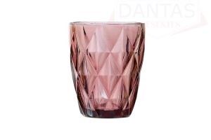 CJ 4 COPOS VIDRO DIAMOND ROXO 270ML