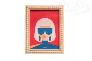 PORTA-RETRATO DE MDF BALLS NATURAL 10CM X 15CM