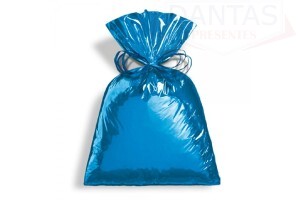 SACO PARA PRESENTE 20X29CM METAL AZUL