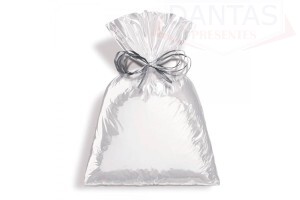 SACO PARA PRESENTE 30X45CM METAL PRATA
