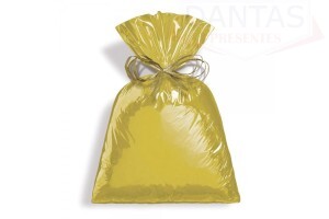 SACO PARA PRESENTE 15X22CM METAL OURO 50UN