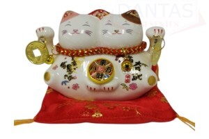 Enfeite Cofre Gato da Sorte 10x6,5cm - Dantas