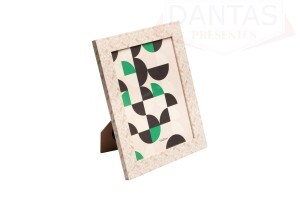 PORTA-RETRATO DE POLIESTIRENO GEOMETRIC CINZA 15CM X 20CM - UNICA