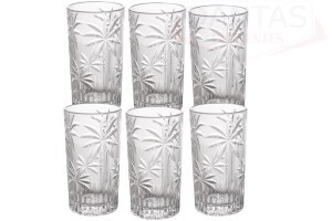 CJ 6 COPOS ALTOS CRISTAL DE CHUMBO PALM TREE 360ML