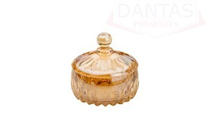 POTICHE DECORATIVO CRISTAL DE CHUMBO LOUISE AMBAR