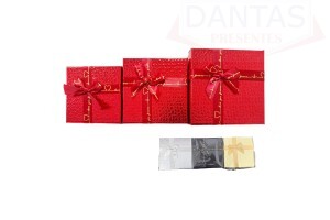 KIT CAIXA PARA PRESENTE 19,5*19,5*9,5CM, COJUNTO COM 3 PEÇAS.