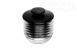 MANTEIGUEIRA FRANCESA DE VIDRO COLMÉIA PRETA 9,5CM X 9,5CM X 8CM - UNICA