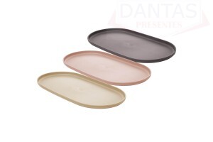 TRAVESSA OVAL DE BAMBU E PP LINES  SORTIDA 24CM X 13CM 1 PC