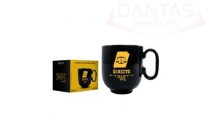 CANECA PORCELANA PRETA 350 ML DIREITO LUVA COM 1