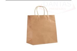 SACOLA DE PRESENTE KRAFT - 12 UNIDADES