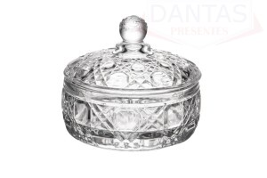 POTICHE DE VIDRO TRELIÇA 15CM X 15CM X 13CM - UNICA