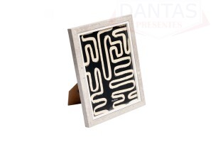 PORTA-RETRATO DE MDF STONE CINZA 15CM X 20CM