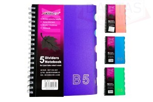 CADERNO A5 COM DIVISÓRIAS 110 FOLHAs Tamanho: 25.5x19.5cm