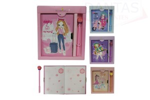 DIÁRIO MENINA COM CANETA CADEADO E CHAVE (50 Folhas)