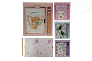 DIÁRIO COM CANETA CADEADO E CHAVE