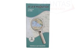 LUPA 110MM COM 20 LED USB RECARREGÁVEL