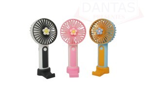MINI VENTILADOR RECARREGÁVEL USB COM SUPORTE PARA CELULAR
