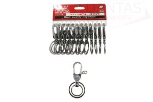 CHAVEIRO MOSQUETÃO DE METAL C/ 12 UND