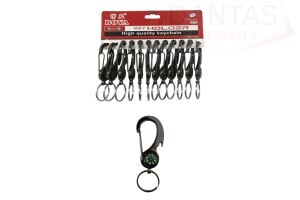 CHAVEIRO MOSQUETÃO DE METAL C/ 12UND