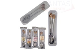 CONJUNTO DE TALHERES INFANTIL 3 PEÇAS CAPIVARA