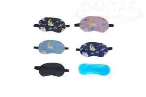 MÁSCARA PARA OLHOS ESTAMPA ASTRONAUTA NA LUA COM GEL