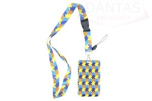 PORTA CRACHÁ AUTISMO COM TRAVA DE SEGURANÇA